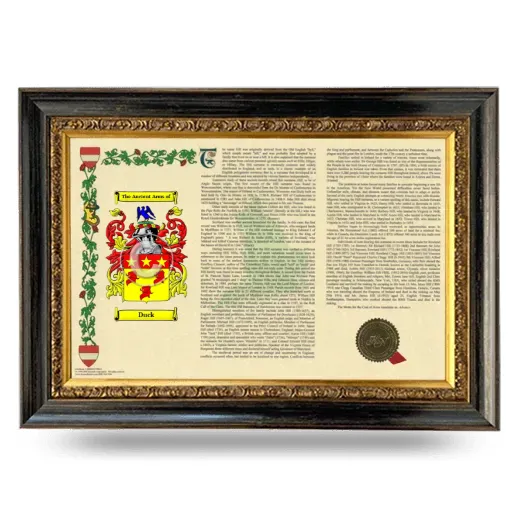 Duck Armorial Landscape Framed - Heirloom