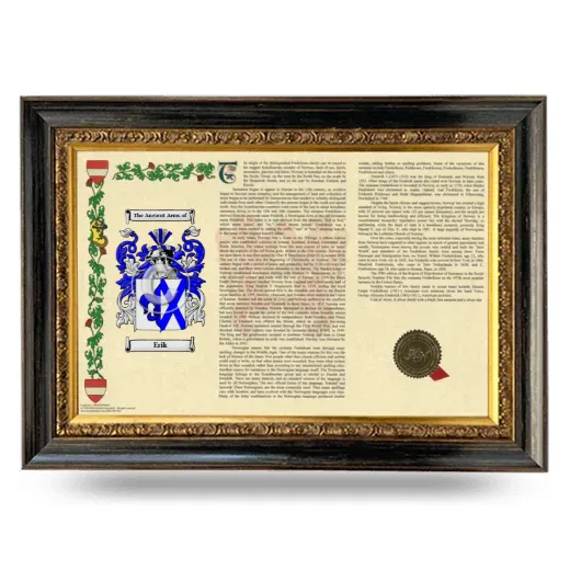 Erik Armorial Landscape Framed - Heirloom