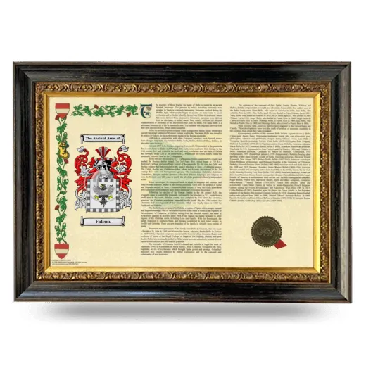 Falcon Armorial Landscape Framed - Heirloom