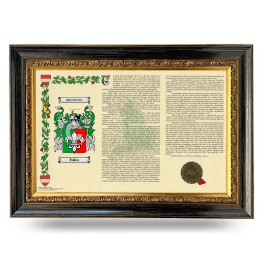 Fokes Armorial Landscape Framed - Heirloom