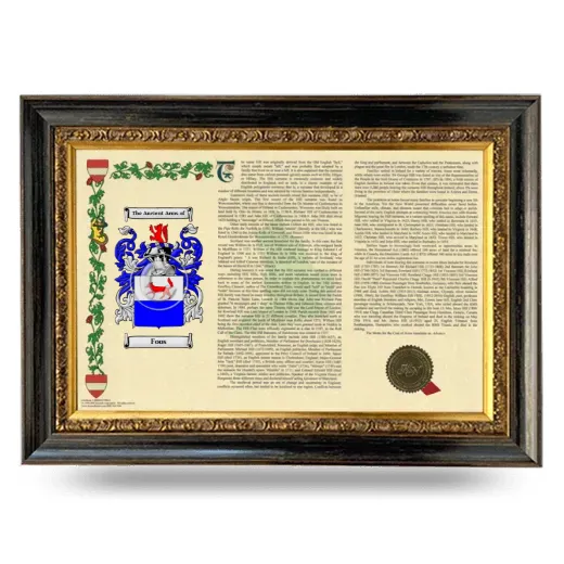 Foos Armorial Landscape Framed - Heirloom