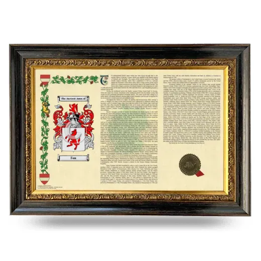 Fox Armorial Landscape Framed - Heirloom