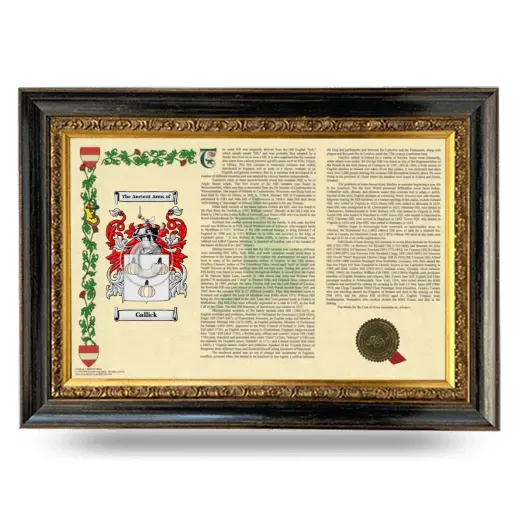Gallick Armorial Landscape Framed - Heirloom