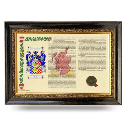 Gass Armorial Landscape Framed - Heirloom