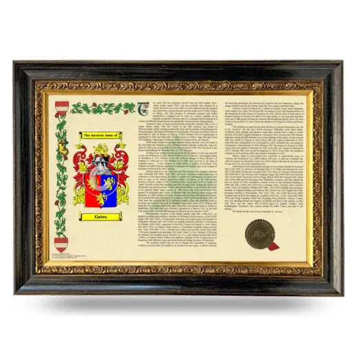 Gates Armorial Landscape Framed - Heirloom