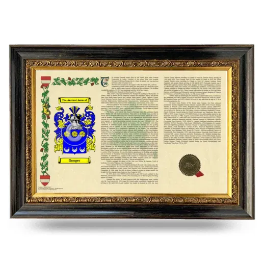 Gauger Armorial Landscape Framed - Heirloom