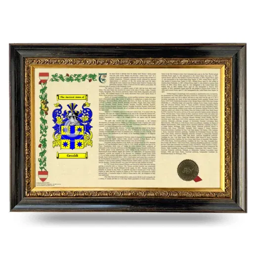 Geraldi Armorial Landscape Framed - Heirloom
