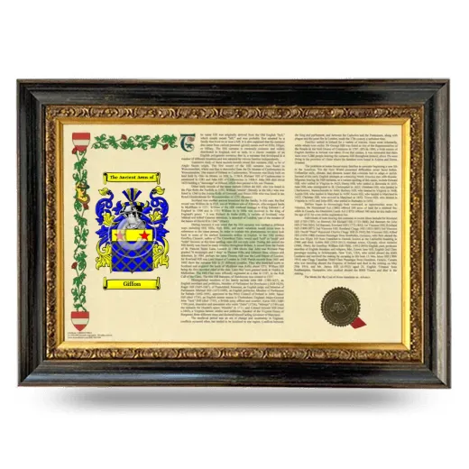 Giffon Armorial Landscape Framed - Heirloom