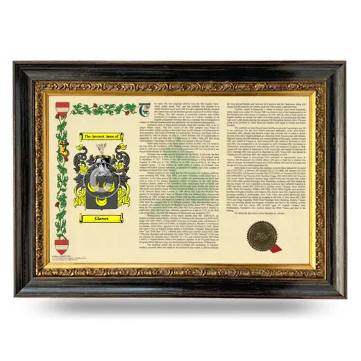 Glaves Armorial Landscape Framed - Heirloom