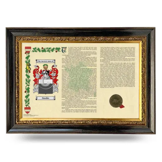 Gondes Armorial Landscape Framed - Heirloom