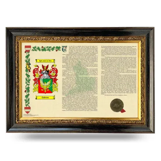 Grieves Armorial Landscape Framed - Heirloom