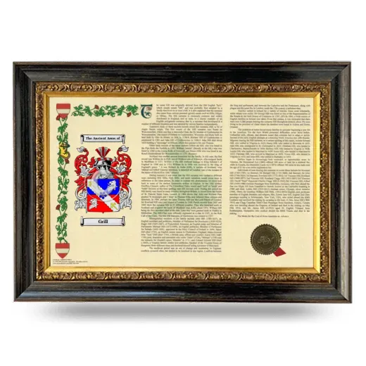 Grill Armorial Landscape Framed - Heirloom