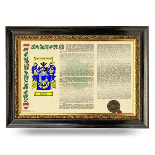 Grobler Armorial Landscape Framed - Heirloom