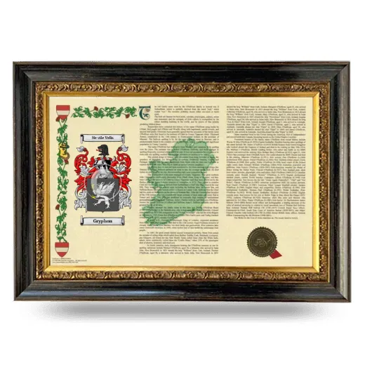 Gryphon Armorial Landscape Framed - Heirloom