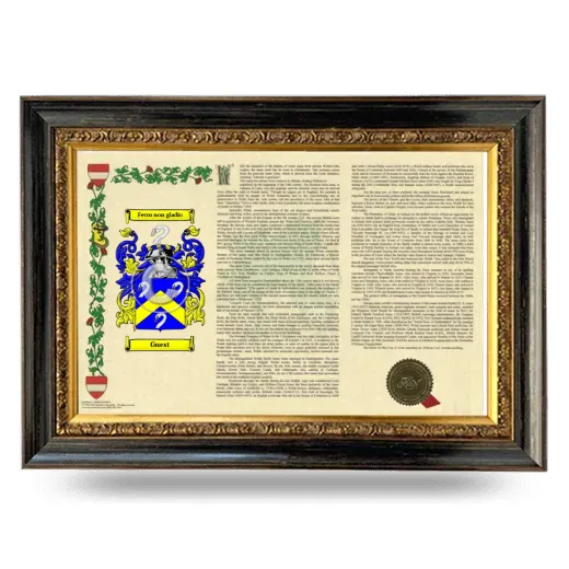 Guest Armorial Landscape Framed - Heirloom