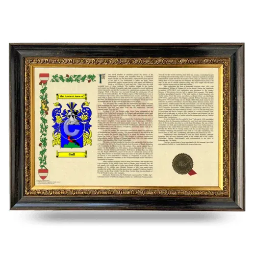 Gull Armorial Landscape Framed - Heirloom