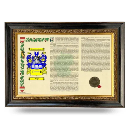 Hage Armorial Landscape Framed - Heirloom