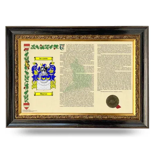 Hepton Armorial Landscape Framed - Heirloom