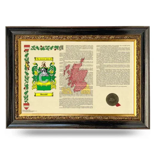 Herrald Armorial Landscape Framed - Heirloom