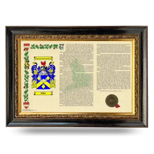 Hider Armorial Landscape Framed - Heirloom