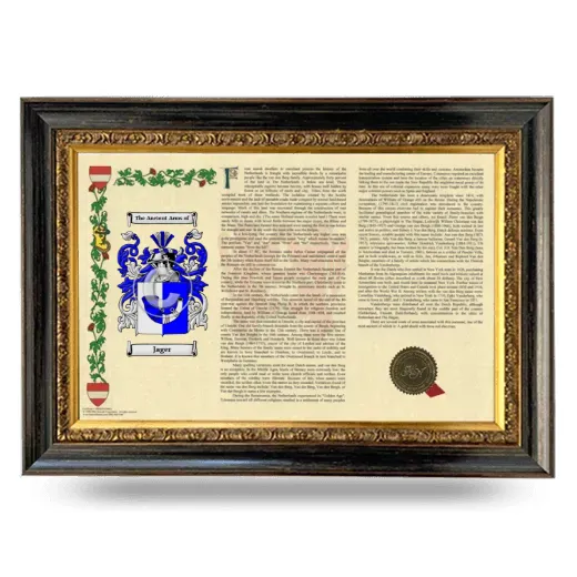 Jager Armorial Landscape Framed - Heirloom