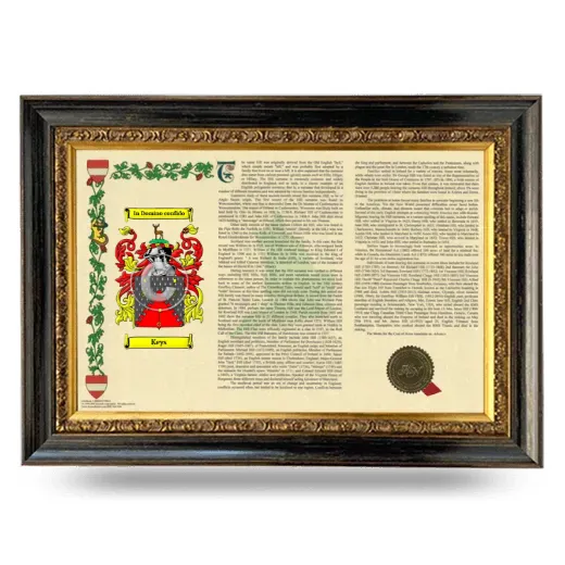 Keys Armorial Landscape Framed - Heirloom