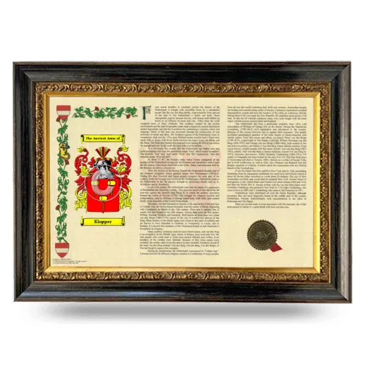 Klopper Armorial Landscape Framed - Heirloom
