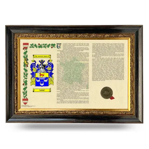 Label Armorial Landscape Framed - Heirloom
