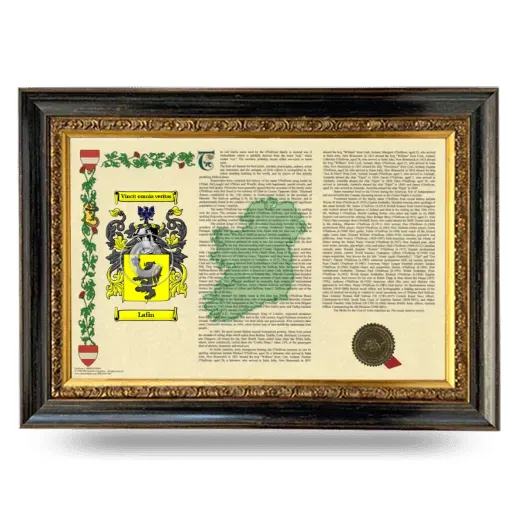 Lafin Armorial Landscape Framed - Heirloom