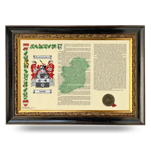 Lambe Armorial Landscape Framed - Heirloom