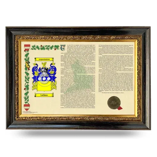 Lathom Armorial Landscape Framed - Heirloom