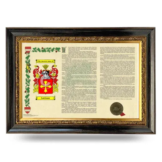 Lattimer Armorial Landscape Framed - Heirloom