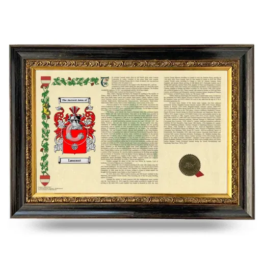 Laurant Armorial Landscape Framed - Heirloom