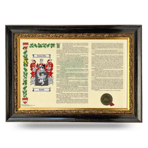 Lawis Armorial Landscape Framed - Heirloom