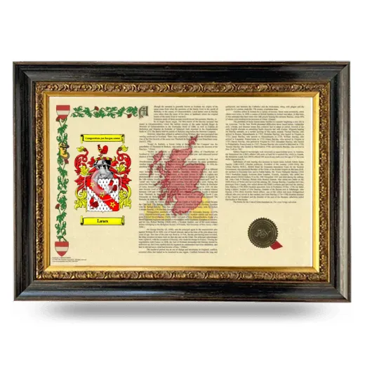 Laws Armorial Landscape Framed - Heirloom