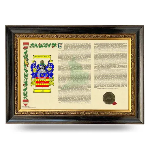 Lax Armorial Landscape Framed - Heirloom