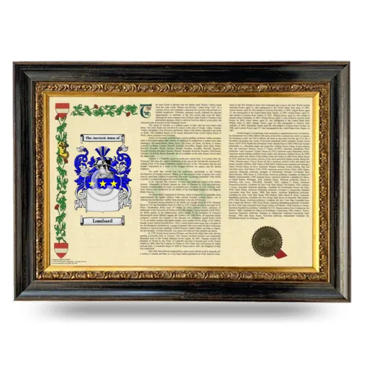 Lombard Armorial Landscape Framed - Heirloom