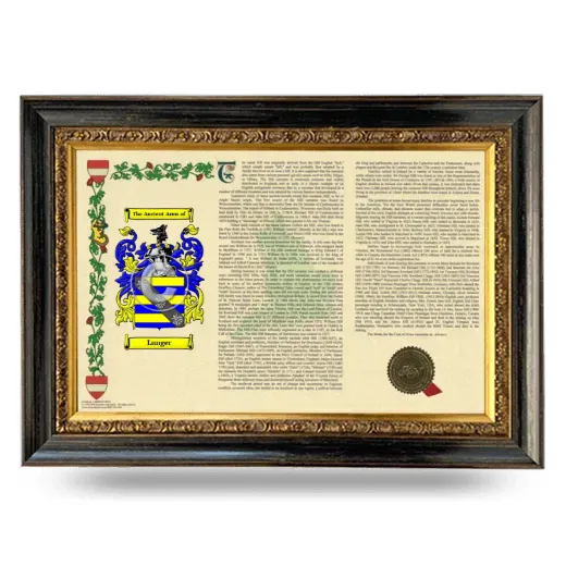 Lunger Armorial Landscape Framed - Heirloom