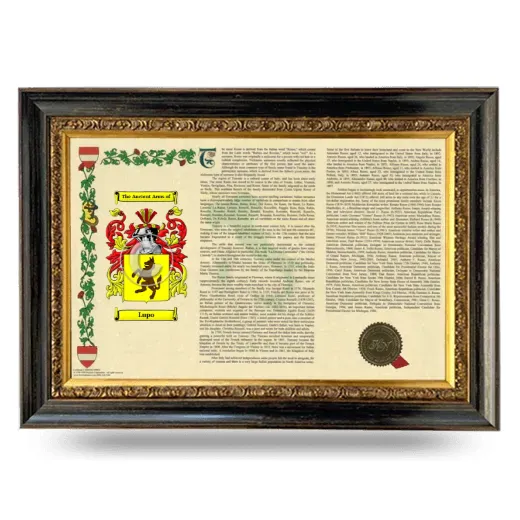 Lupo Armorial Landscape Framed - Heirloom