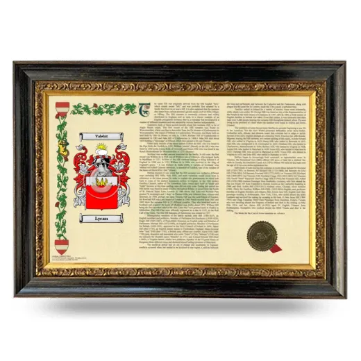 Lycan Armorial Landscape Framed - Heirloom