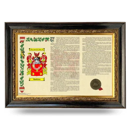 Madeiros Armorial Landscape Framed - Heirloom