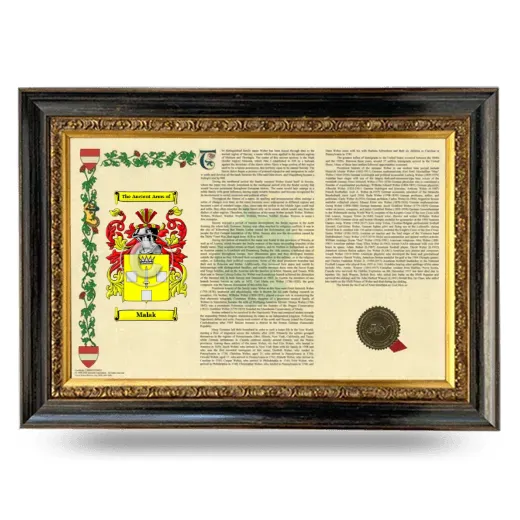 Malak Armorial Landscape Framed - Heirloom