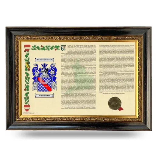 Manchester Armorial Landscape Framed - Heirloom