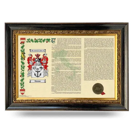 Marone Armorial Landscape Framed - Heirloom