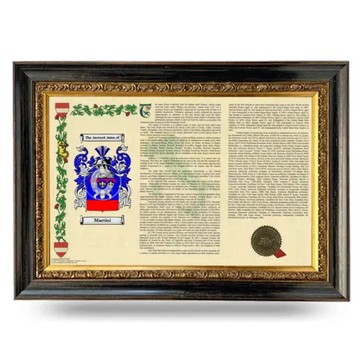 Martini Armorial Landscape Framed - Heirloom