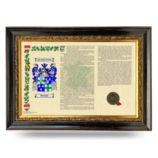 Martinis Armorial Landscape Framed - Heirloom