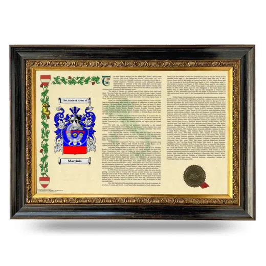 Martinis Armorial Landscape Framed - Heirloom