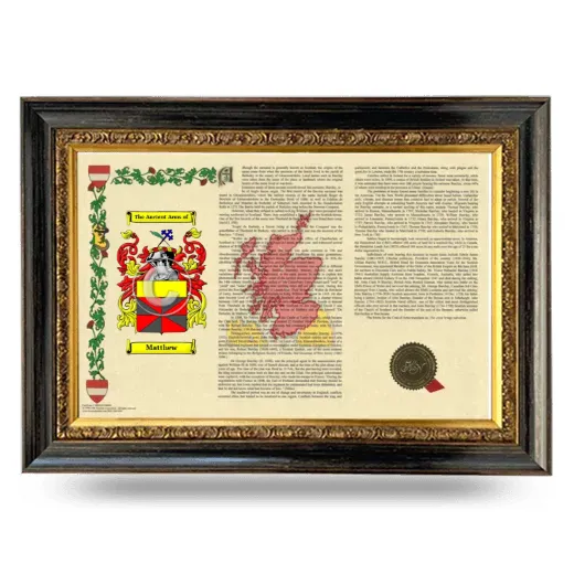 Matthew Armorial Landscape Framed - Heirloom