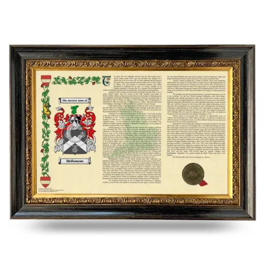 Melbourne Armorial Landscape Framed - Heirloom