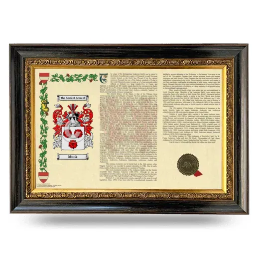 Munk Armorial Landscape Framed - Heirloom